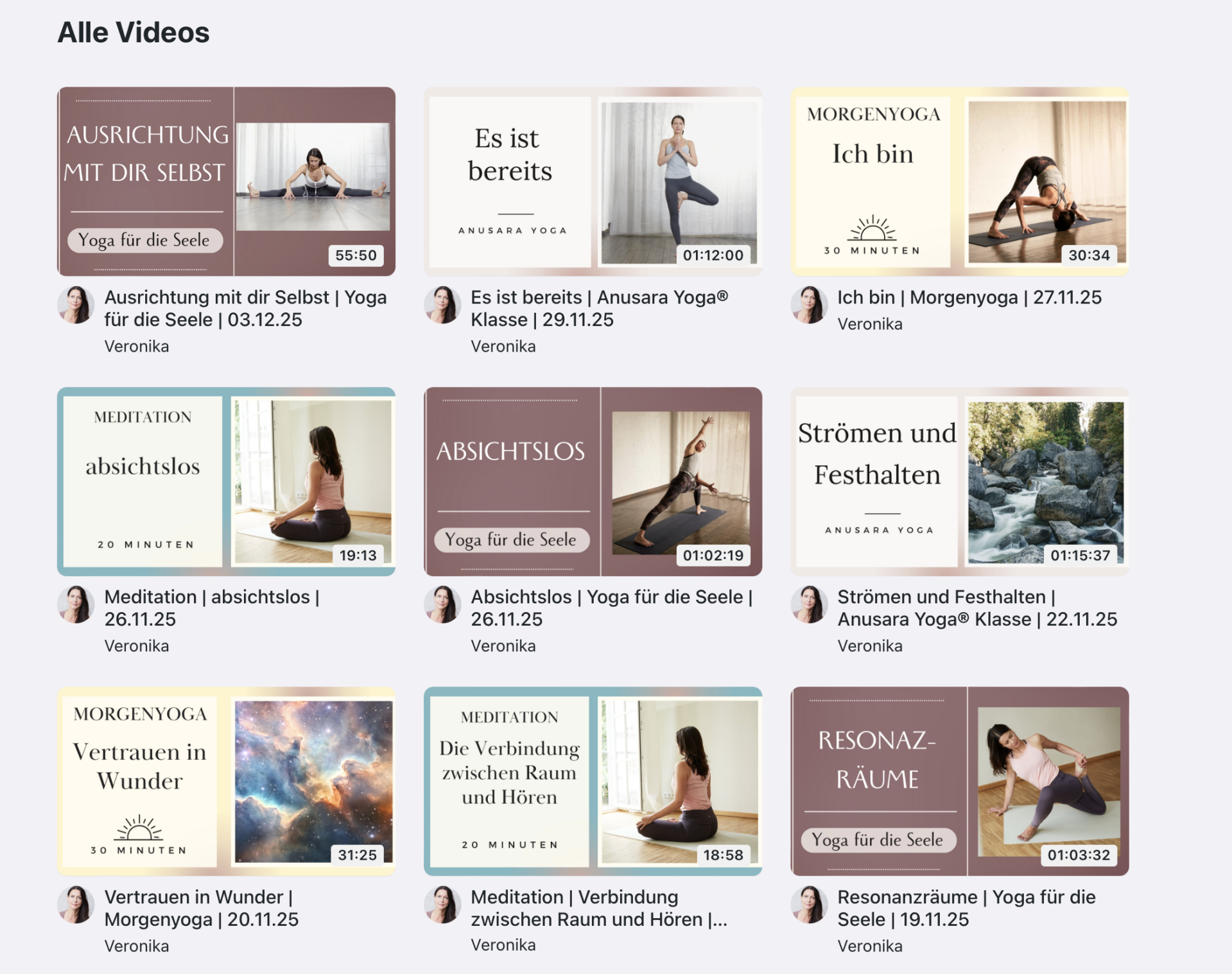 Mediathek Online-Yoga Veronika Freitag